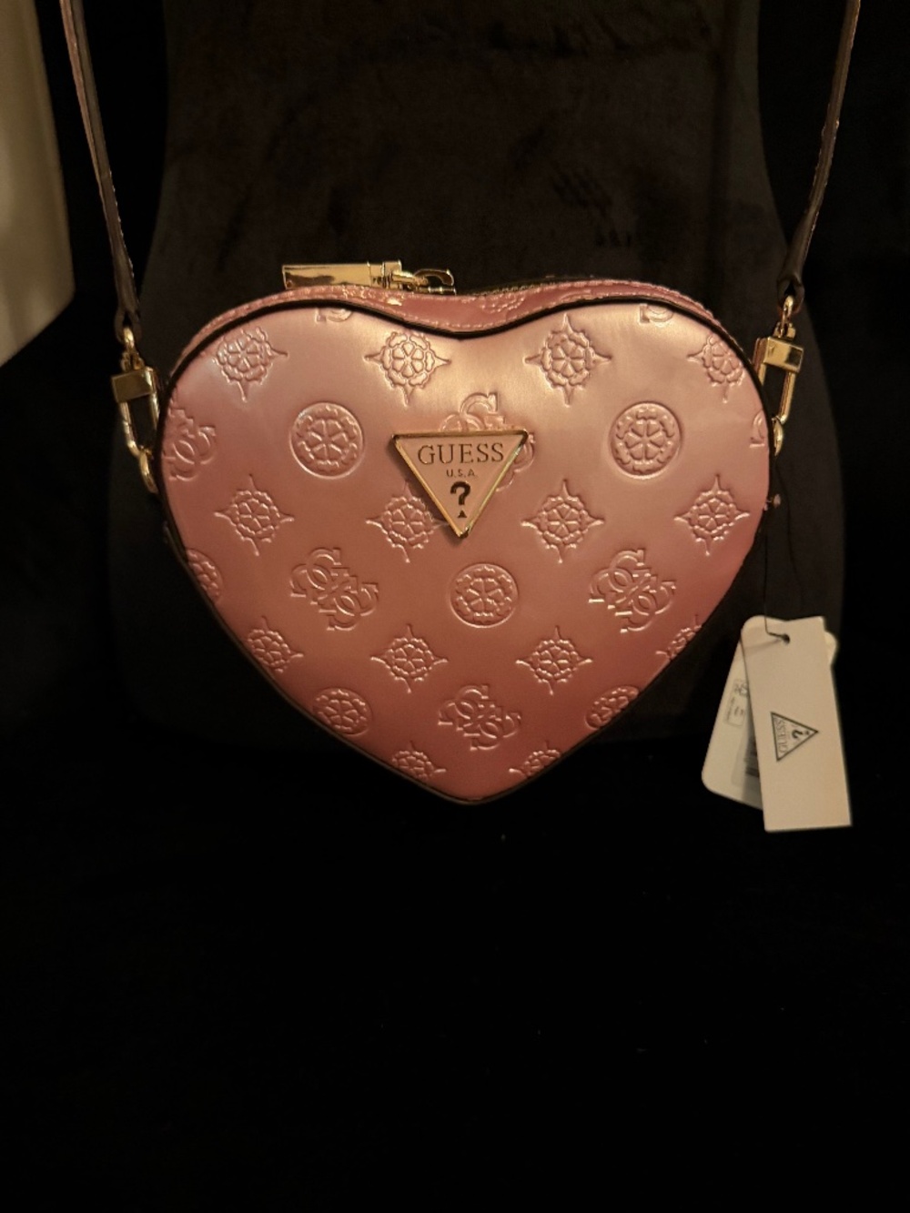Guess Atabey Heart Crossbody Bag - Pink